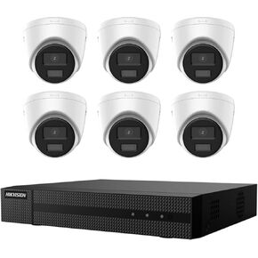 Hikvision EKI-K82T46C 8 Channel Full Color Value Express Kit 4K PoE NVR w/ 2TB HDD + (6) 4MP Outdoor Turret IP Cameras w/ 2.8mm Lens