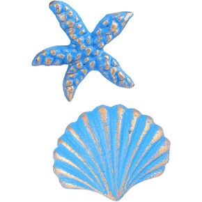 HOMSFOU 2pcs Retro Mediterranean Knobs Nautical Cabinet Handles Beautiful Scallop Design for Boys and Girls Rooms and Antique Furniture Easy to Install