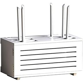 Router Storage Box,Wall-Mounted Bracket Power Strip Protector Floating Shelf for WiFi Storage Cable Manager Box Box/Men/42.5 * 23 * 22Cm
