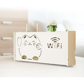 Router Box Cover Wall Wall Mounted WiFi Storage Box Wireless Router Rack Wall Mount Storage Box,B40x9.5x20cm