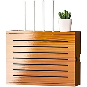 Router Storage Box,Wall Mount Floating WiFi Router Shelf Storage Wall Mount Shelf Bracket Home and Office WiFi Router Adjustable Cable Box Box/K/52.5 * 42.5 * 10Cm