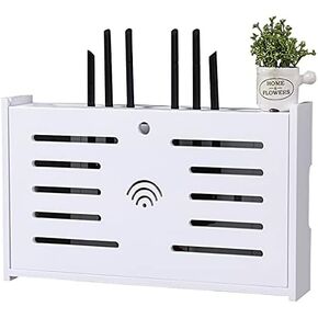 Router Storage Box,Wall-Mounted Router Decoration Box WiFi Storage Box Bracket Storage Box for Tv Accessories Cable Management Box Box/D/49 * 30Cm