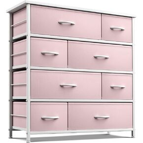 Sorbus Dresser مع 8 أدراج - صدر تخزين للأثاث للأطفال ، المراهقين ، غرفة نوم ، حضانة ، غرفة ألعاب ، ملابس ، ألعاب - إطار فولاذي ، قمة الخشب ، صناديق النسيج (الأرجواني) in Kuwait