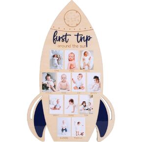 First Trip Around The Sun Photo Board - My First Year Frames, First Year Milestones Photo Board, 12 Month Photo Decorations, Girl/Boy 1st Birthday Decorations