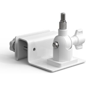 Holicfun Gutter Mount for Bottom-Mount Outdoor Security Cameras and Solar Panels – Fits Google Nest, Wyze, and Other Cameras with Bottom Screw Holes - White