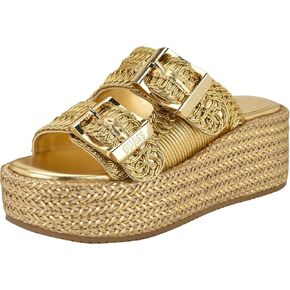 Guess Women's Binks Sandal, Gold 710, 8