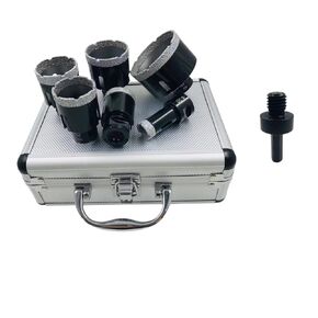 6 /7Pcs Dry Drill M14 Thread Brazing Hole Set Porcelain Tiles Crowns Granite Marble Vitrified Tile Drill Bits Tools(6Pcs Aluminum Box)