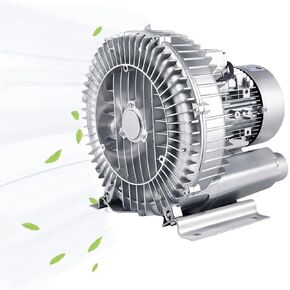 Regenerative Blower, High-Pressure Industrial Vacuum Pump for Air Blowing Or Suction, Sewage Aeration Vortex Blower, Single Phase, Low Noise,180W/0.25HP