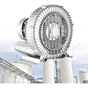 Industrial Regenerative Blower, 0.25HP-1.5HP Single Phase Ring Blower for Fish Tank Centrifugal Blower, Industrial Vacuum Pump for Air Blowing Or Suction,370W/0.5HP