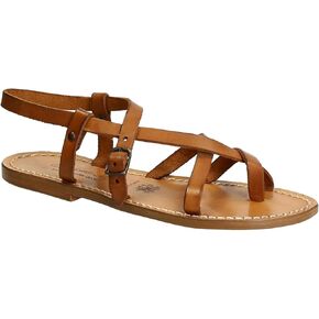 Handmade in Italy Womens Slave Sandals in Vintage Cuir Leather