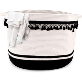 127L Blanket Basket 24" x 24" x 18" Woven Laundry Baskets for Storage with Handle, Nursery Blanket Basket for Cushions, Clothes, Toys,Pillons