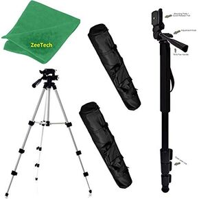 Pro Aluminum Adjustable 50" Tripod & 72" Monopod for: Panasonic Lumix DMC-FZ300, DMC-FZ50, DMC-FZ70, DMC-G1, DMC-G10, DMC-G2, DMC-G3, DMC-G5, DMC-G6, DMC-G7 Photo Video Travel Tripod + MonoPod