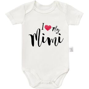 I Love My Mimi Bodysuit, Newborn Boy Clothes, Cute Grandma Outfit, Funny Boys Girls Short Sleeve Jumpsuit Clothing