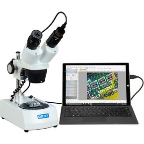 OMAX 20X-40X Cordless Dual LED Lights Binocular Stereo Microscope with USB Camera