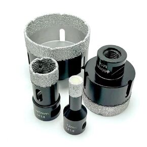 M14 Thread Dry Vacuum Brazed Diamond Drilling Core Bit Porcelain Tile Drill Bits Marble Stone Masonry Hole for Angle Grinder 1Pcs(68mm)