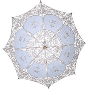 NOLITOY Lace Umbrella Mini Bridal Wedding Umbrellas Women Bride Veil Bachelorette Party Pastoral Umbrella Royal