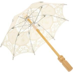 SUPVOX Lace Decorative Umbrella for Boys and Girls Wedding Embroidery Lace Parasol Photo Prop Stage Performance Vintage Mini Umbrella