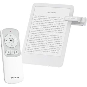 Remote Control Page Turner RF & Bluetooth Clicker for Kindle Paperwhite Oasis Scribe Colorsoft Kobo Boox e-Reader TikTok YouTube Camera iPad iPhone Galaxy Phone Tab (White)