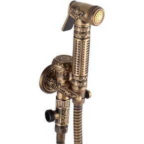 Handheld Bidet Sprayer Brass Baby Cloth Diaper Sprayer Portable Hand Held Toilet Bidet Sprayer Head with Bidet Hose for Feminine Wash, Pet Washing, Easy to Install(A)
