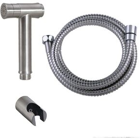 Handheld Bidet Sprayer for Toilet Stainless Steel Brushed Portable Baby Cloth Diaper Sprayer Hand Held Toilet Bidet Sprayer Head with Bidet Hose for Feminine Wash, Easy to Install(3m Hose)
