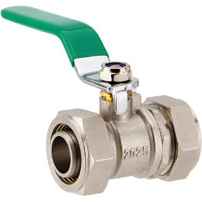 3/4" Air Piping Fittings, In-Line Ball Valve Shut-Off Fittings M8039 for Compressed Air Piping System, 175PSI Nickel-Plated Brass (2PCS)