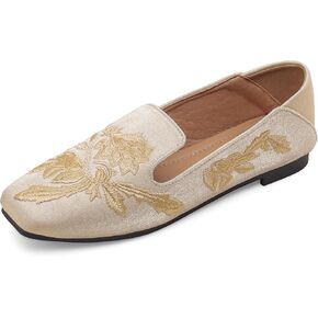 Flats for Women Comfortable Satins Ballet Flat Square Toe Dressy Shoes Slip on Flats for Women Comfort