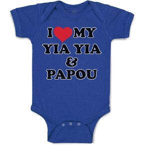 Cute Rascals Custom Baby Bodysuit I Love My Yia Yia and Papou Grandparents Boy & Girl Baby Clothes