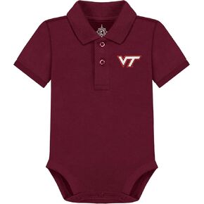 Creative Knitwear College Baby Polo Bodysuit Solid - Team Logo, Multiple Colors, for Boys & Girls (0-12 Months)