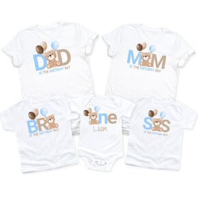 Teddy Bear First Birthday Family Matching Shirts Beary Special Party Theme 1st Bday Baby Boy or Girl Mommy and Me Daddy Mom Dad