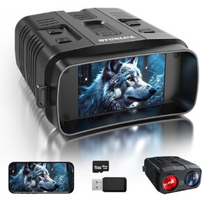 Night Vision Goggles with Full Color 4K Resolution & 10X Zoom, WiFi Screen Mirroring, 48MP and 3" HD Screen, Fast Charging & Infrared for Camping Hunting Security