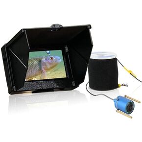 1200TVL Underwater Fishing Camera with 4.3" Color Monitor, 15M Cable, 10PCS LED, 195° Viewing Angle for Fishing, and Lake Use