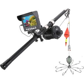 1000TVL Fish Finder Underwater Fishing Camera 4.3" DVR with 10pcs LED Lights and 175° Sea Wheel Camera, 20m Cable(30m)