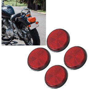 4pcs Bicycle Round Warning Reflectors,Bike Front and Rear Reflectors, 2Inch Red Round Reflector,for Bike,Trailer, Truck, Boat, Mailbox, Construction, Signage, Warning, Bike Front and Rear Reflect