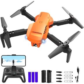 Drones for Adults - Drone with camera 1080P HD, FPV Foldable Drone with Carrying Case, 2 Batteries, 90° Adjustable Lens, One Key Take Off/Land, Altitude Hold, 360° Flip