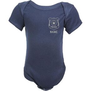 Police Personalized Navy Baby Bodysuit with Badge