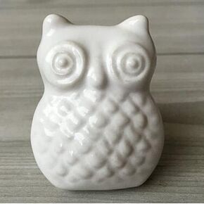Cute for kids Ceramic Owl shape Cabinet Knob Closet Cupboard Door Dresser Drawer Pull Handle for Children Furniture Knob Handles - (Color: E)