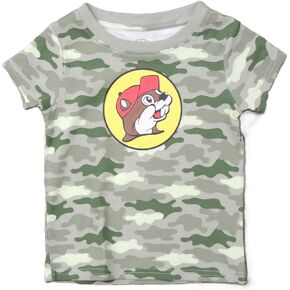قميص Buc-ee's Camo Boys Toddler Shirt قصير الأكمام القمصان القمصان Boy Beaver Logo