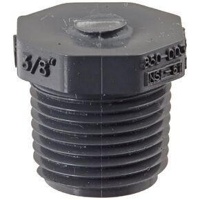 Spears 450-G Series PVC Pipe Fitting, Plug, Schedule 40, Gray, 1-1/2" NPT Male