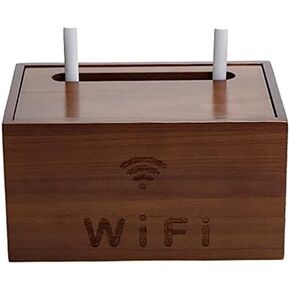 Router Storage Box,Box Router Storage Box WiFi Router Bracket Set-Top Wall Mount WiFi Router Stand Shelf Bracket for Tv Accessories WiFi Router Tv Box Set Top Box/Natural/27 * 17.7 * 14.5Cm