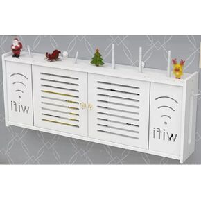 Router Shelf Wall Mount WiFi Router Storage Box, WiFi Storage Box Wall Mount WiFi Router Storage Box Router Modem Wall Mount,Power Strip Protector Hider,Creative Decorative