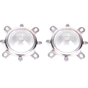 Fafeicy 2pcs 50mm Reflector Collimator Cup Fixed Bracket, 44mm Optical Glass Lens, for 20100W LED Light