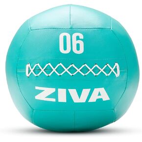 ZIVA Soft Wall Ball – Highly Durable Weighted Exercise Medicine Slam Ball for Strength and Conditioning Workout - Multiple Color, Weight Available