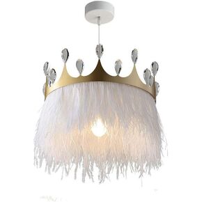 ,Round Crown,for Baby Room Livi,E27 Modern Romantic Girls Bedroom Ceiling,Warm Romantic Dream, Soft Lampshade Crystal During Li