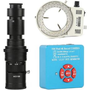 55MP 4K 2K HDMI USB Video Industrial Microscope Camera Phone Capacitor BGA CPU SMD Chip Soldering Repair Video Microscope Camera(with 130x lens)