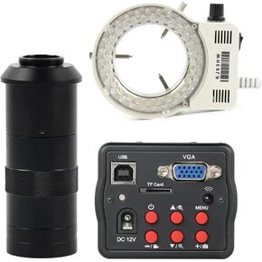 1080P VGA USB TF Video Recorder Industrial Electronic Digital Video Microscope Camera for Phone CPU PCB Repair Soldering(with 180x lens)