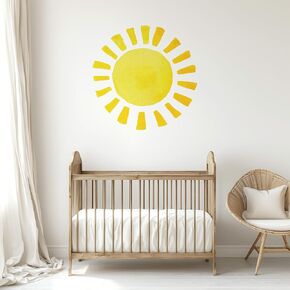 Watercolor Rainbow, Sun, Polka Dots Wall Decal for Kids Room, Nursery, Baby Room Decor, Polka Dots Mural, Rainbow Wallpaper (Rainbow-Sun-Polkadots, XXLarge)