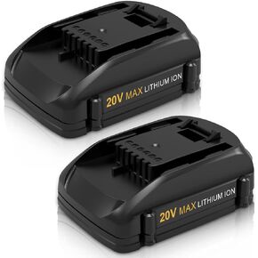 2 Packs 6000mAh WA3575 20 Volt Lithium Battery Replacement for Worx Battery 20V WA3520 WA3525 WA3575 WA3578