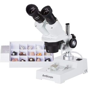 AMSCOPE SE303R-P-RK15 10X-30X مجهر ستيريو للأمام مع مجموعة صخرية
