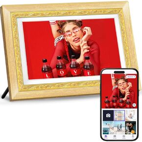 10.1“ Digital Photo Frame, WiFi Smart Touch Screen, 1280 * 800 HD IPS Display Auto-Rotate, Share Photos/Videos Instantly Via Free App Best Gifts for Mom(Green)