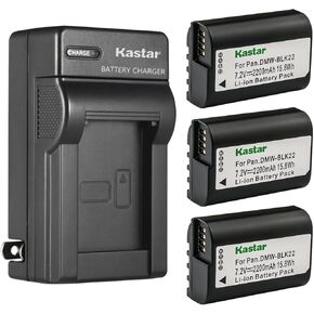 KASTAR 4 عبوات DMW-BLK22 استبدال شاحن الجدار AC للكاميرا الرقمية Panasonic LUMIX GH5 II المرآة ، Panasonic Lumix GH6 Digital Camera بدون مرآة